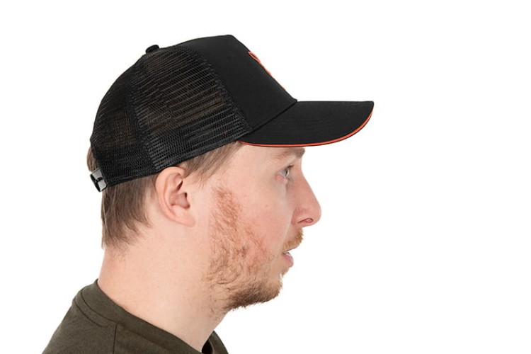 Fox FOX COLLECTION TRUCKER CAP BLACK &amp; ORANGEFox Collection trucker B/O  CHH017 Karpiowe Graty - Zdjęcie 1