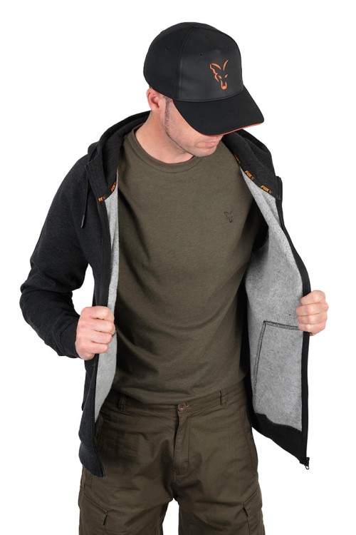 Fox FOX COLLECTION LW HOODY BLACK &amp; ORANGEFox Collection LW Hoody - B/O - XL  CCL193 Karpiowe Graty - Zdjęcie 1