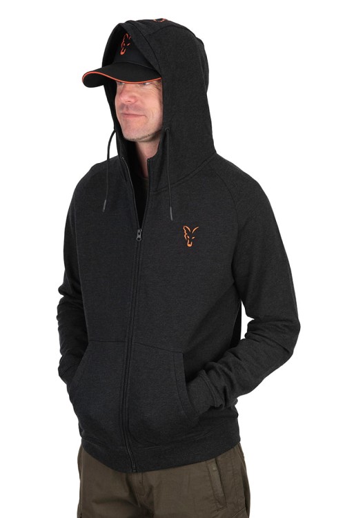 Fox FOX COLLECTION LW HOODY BLACK &amp; ORANGEFox Collection LW Hoody - B/O - XL  CCL193 Karpiowe Graty - Zdjęcie 3
