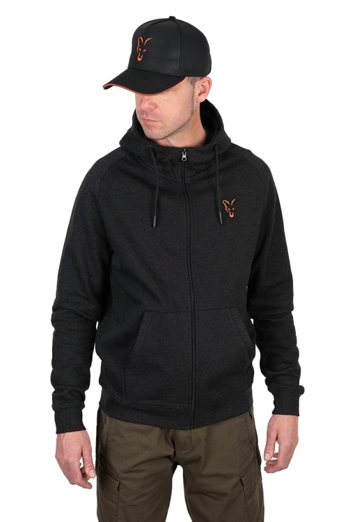 Fox FOX COLLECTION LW HOODY BLACK &amp; ORANGEFox Collection LW Hoody - B/O - XL  CCL193 Karpiowe Graty - Zdjęcie 5