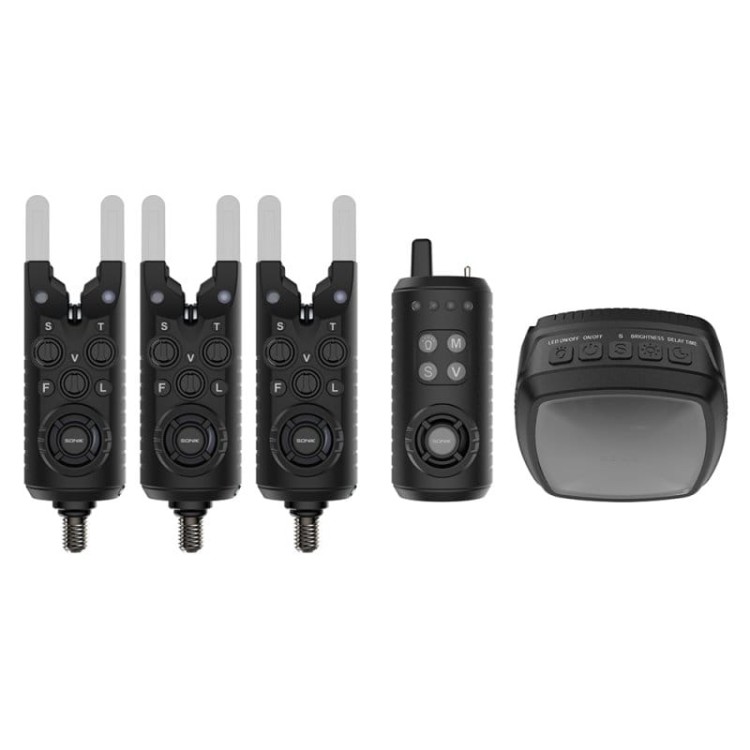 Sonik GIZMO2 ALARM SET 4+1 + BIVVY LAMP  HC0089 Karpiowe Graty - Zdjęcie 1