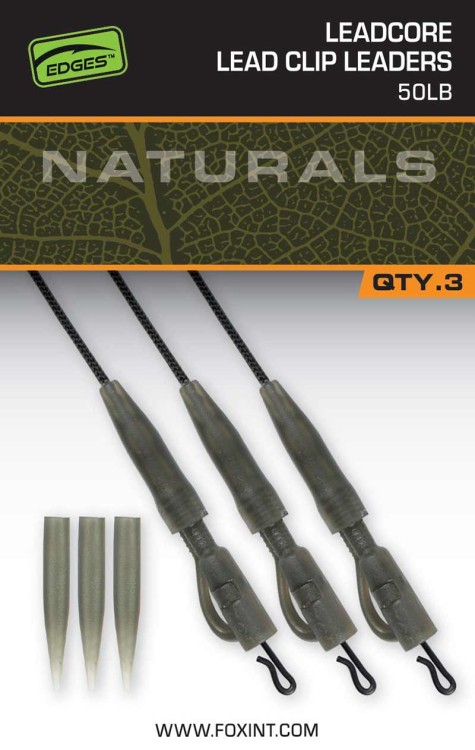 Fox FOX EDGES™ NATURALS LEADCORE POWER GRIP LEAD CLIP LEADERSNaturals Leadcore PG Lead Clip Leaders  CAC852 Karpiowe Graty - Zdjęcie 2