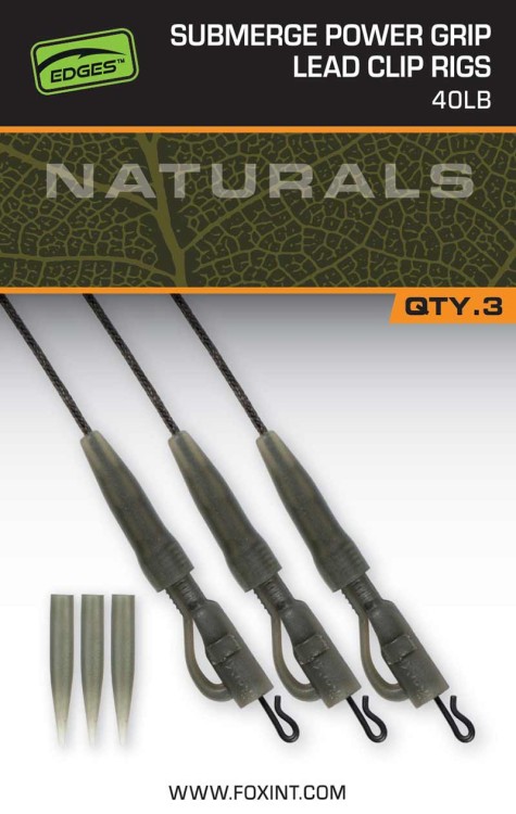 Fox FOX EDGES™ NATURALS SUBMERGE POWER GRIP LEAD CLIP LEADERSNaturals Sub Power grip lead clip 40lb  CAC851 Karpiowe Graty - Zdjęcie 3
