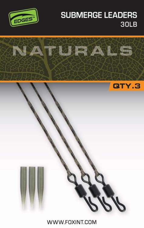 Fox FOX EDGES™ NATURALS SUBMERGE LEADERSNaturals Submerged Leaders 30lb x 3  CAC846 Karpiowe Graty - Zdjęcie 4