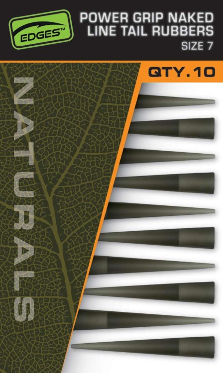 Fox FOX EDGES™ NATURALS POWER GRIP NAKED LINE TAIL RUBBERS - SIZE 7Edges Naturals Power Grip Naked line tail rubbers size 7 x 10  CAC844 Karpiowe Graty - Zdjęcie 2