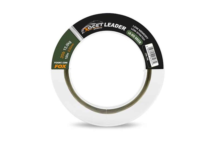 Fox FOX EXOCET PRO LEADERExocet Pro (Low vis green) Leader 35lb (15.9kg) 0.50mm x 100m  CML196 Karpiowe Graty - Zdjęcie 1