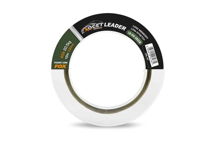 Fox FOX EXOCET PRO LEADERExocet Pro (Low vis green) Leader 45lb (20.5kg) 0.60mm x 100m  CML197 Karpiowe Graty - Zdjęcie 3