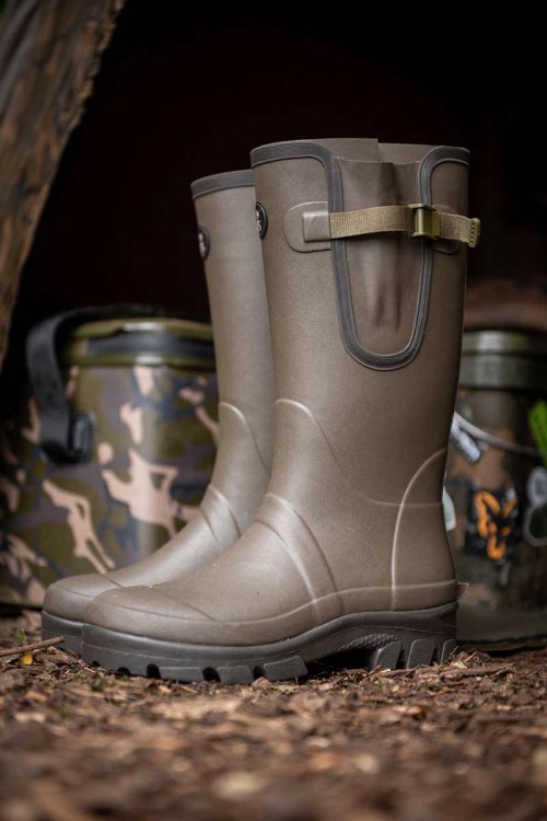 Fox FOX NEOPRENE LINED CAMO/KHAKI WELLIESNeoprene lined Camo/Khaki Rubber Boot (Size 9)  CFW164 Karpiowe Graty - Zdjęcie 11