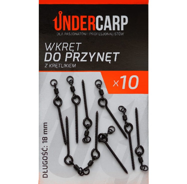 Undercarp Wkręt do Przynęt z Krętlikiem 18 mm UC432 Karpiowe Graty - Zdjęcie 2