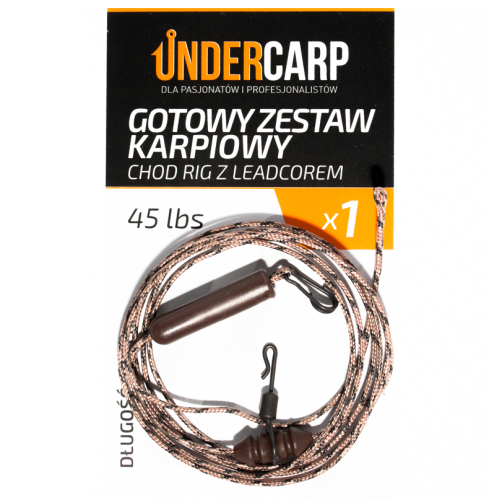 Undercarp Gotowy zestaw Karpiowy Chod Rig z Leadcorem 45 lb / 100 cm (brązowy) 5902721602356 Karpiowe Graty - Zdjęcie 1