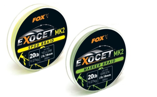 Fox Exocet MK2 Spod &amp; Marker Braid 0,18 mm / 20 lb x 300 m Yellow - plecionka do spoda / markera 5055350258187 Karpiowe Graty - Zdjęcie 1