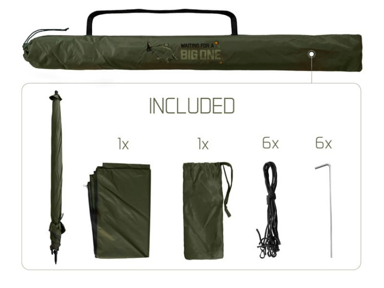 Parasol ze ściankami bocznymi Delphin BigONE CARP 250cm 8586018514118 101004401 Karpiowe Graty - Zdjęcie 1