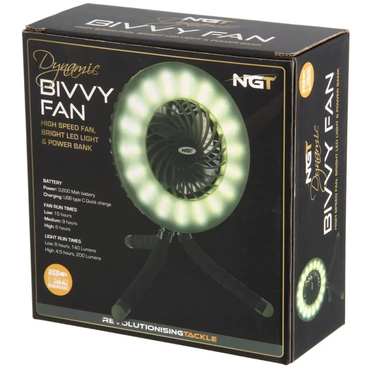 Zfish NGT Wentylator Dynamic Fan &amp; Bivvy Light 5060737393603 FO-FAN-731 Karpiowe Graty - Zdjęcie 6