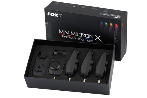 Fox Mini Micron X 4 Rod Set - zestaw 4 sygnalizatorów brań z centralką Karpiowe Graty - Zdjęcie 1