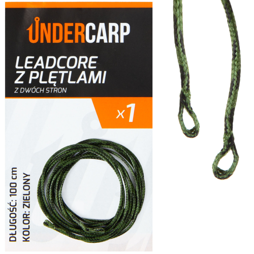 Undercarp Leadcore z pętlami z dwóch stron zielony 100 cm  5902721608334 UC712 Karpiowe Graty - Zdjęcie 2