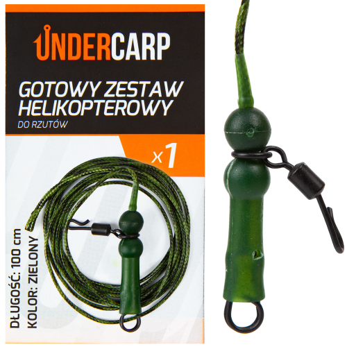 Undercarp Gotowy zestaw karpiowy helikopterowy do rzutów zielony 100 cm  5902721608310 UC710 Karpiowe Graty - Zdjęcie 2
