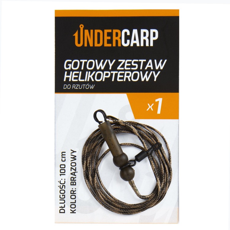 Undercarp Gotowy zestaw karpiowy helikopterowy do rzutów brązowy 100 cm  5902721608327 UC711 Karpiowe Graty - Zdjęcie 4