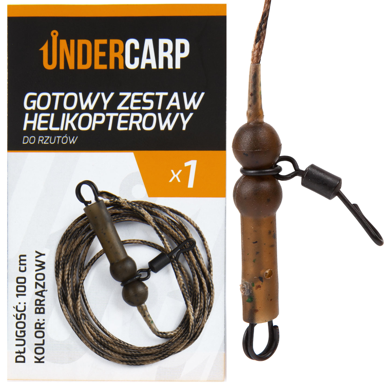 Undercarp Gotowy zestaw karpiowy helikopterowy do rzutów brązowy 100 cm  5902721608327 UC711 Karpiowe Graty - Zdjęcie 7