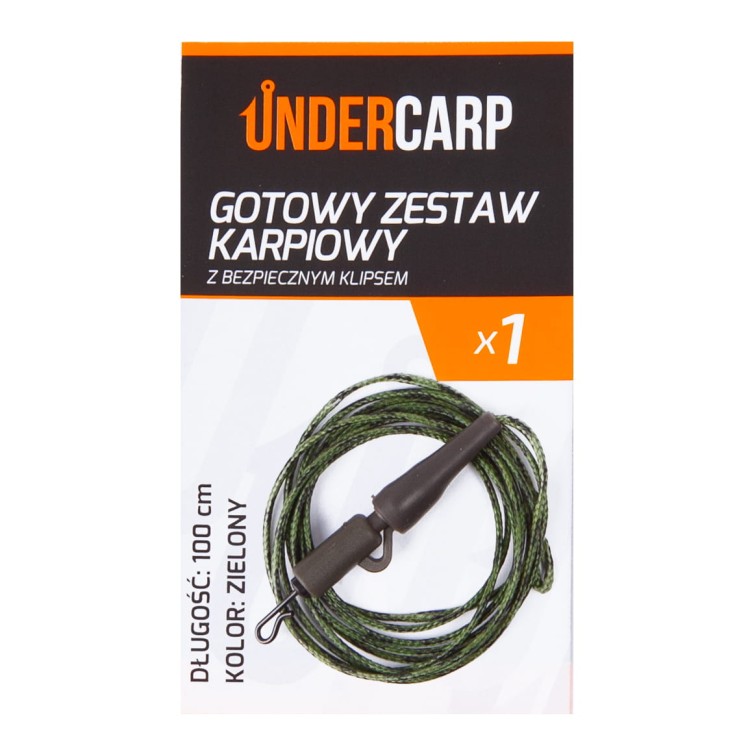 Undercarp Gotowy zestaw karpiowy z bezpiecznym klipsem zielony 100 cm  5902721608297 UC708 Karpiowe Graty - Zdjęcie 4