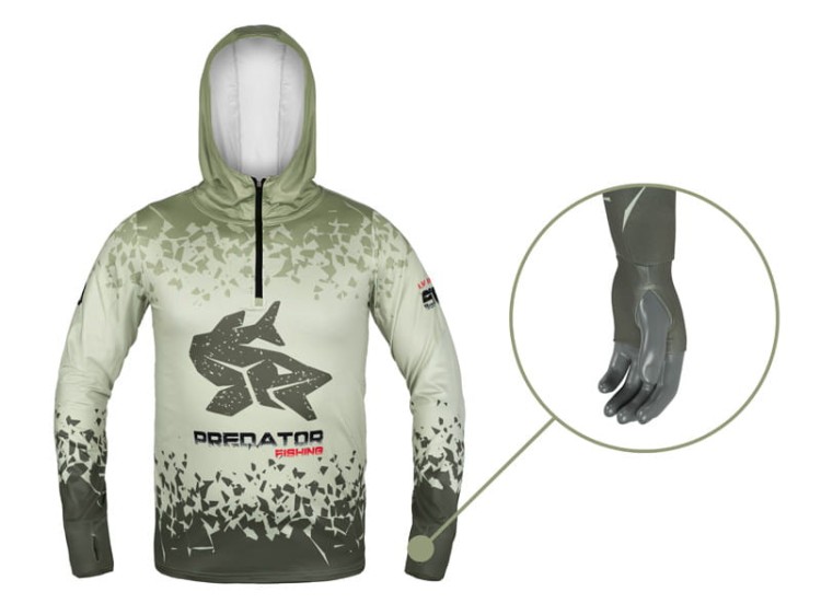 Bluza z kapturem Delphin UV ARMOR 50+ Predator L 8586018527378 101005493 Karpiowe Graty - Zdjęcie 5