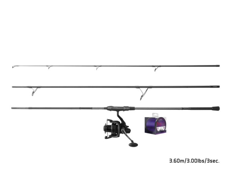 Zestaw karpiowy Delphin CorsaBLACK NERO 360cm/3 części + 8T + 0,30mm 8585066521918 101006410 Karpiowe Graty - Zdjęcie 2