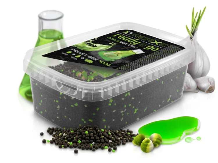 Pellet box Delphin Reaxe READY&GO Czosnek-Kwas Masłowy / 400g 8585066522588 101006477 Karpiowe Graty - Zdjęcie 9