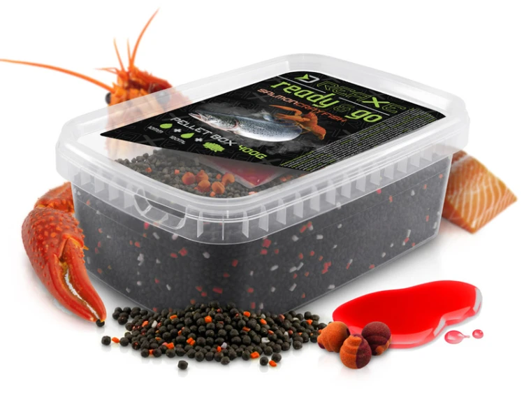 Pellet box Delphin Reaxe READY&GO Łosoś–Rak / 400g 8585066522571 101006476 Karpiowe Graty - Zdjęcie 9