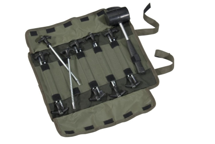 Mivardi Bivvi Peg Set + Hammer - zestaw śledzie do namiotu + młotek 8595712406896 Karpiowe Graty - Zdjęcie 1