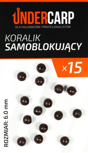 Undercarp Koralik Samoblokujący - rozmiar 6 mm (brązowy) 5902721601113 Karpiowe Graty - Zdjęcie 1
