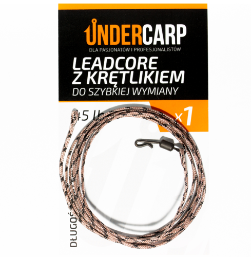 Undercarp Leadcore z Krętlikiem do Szybkiej Wymiany 45 lb / 100 cm Brązowy (1 szt.) 5902721601915 Karpiowe Graty - Zdjęcie 1