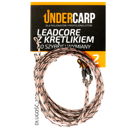 Undercarp Leadcore z Krętlikiem do Szybkiej Wymiany 45 lb / 100 cm Brązowy (2 szt.) 5902721601922 Karpiowe Graty - Zdjęcie 1
