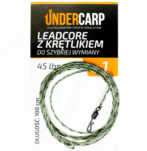 Undercarp Leadcore z Krętlikiem do Szybkiej Wymiany 45 lb / 100 cm Zielony (1 szt.) 5902721601939 Karpiowe Graty - Zdjęcie 1