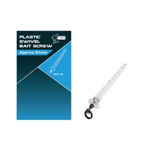 Nash Plastic Swivel Bait Screw 21 mm - plastikowa wkrętka z mikrokrętlikiem 5055108980995 Karpiowe Graty - Zdjęcie 1