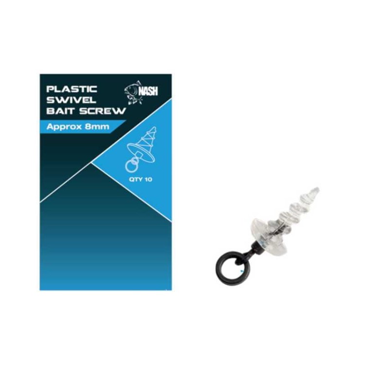 Nash Plastic Swivel Bait Screw 8 mm - plastikowa wkrętka z mikrokrętlikiem 5055108980988 Karpiowe Graty - Zdjęcie 1