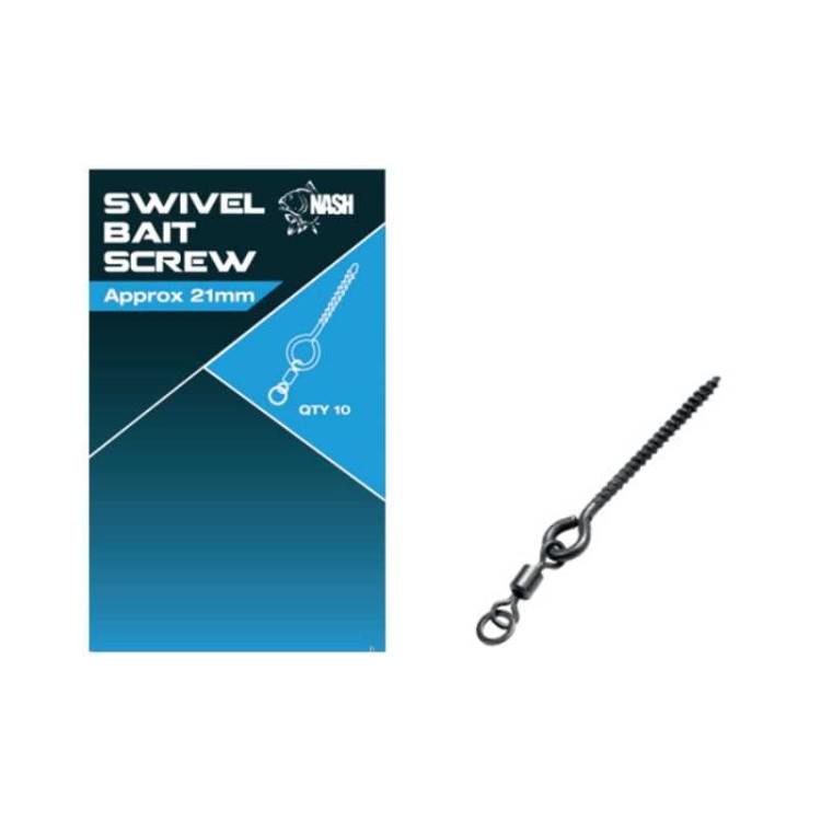 Nash Swivel Bait Screw 21 mm - metalowa wkrętka z mikrokrętlikiem 5055108980964 Karpiowe Graty - Zdjęcie 1