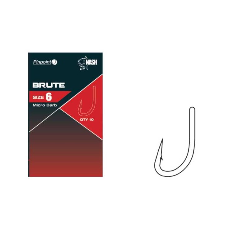 Nash Pinpoint Brute Size 6 Micro Barbed - haki karpiowe 5055108961468 Karpiowe Graty - Zdjęcie 1
