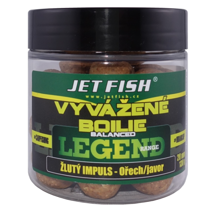 Jet Fish Zbalansowane Kulki Legend Range 250 ml 20 mm Żółty Impuls Orzech Klon  Karpiowe Graty - Zdjęcie 1