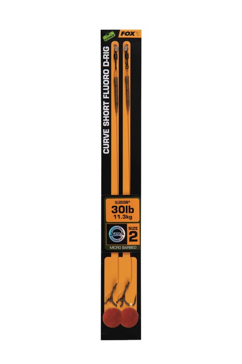 Fox Edges Curve Short Fluoro D-Rig 2 - 30 lb Illusion (2 szt.) - gotowy przypon karpiowy CCR183 Karpiowe Graty - Zdjęcie 2