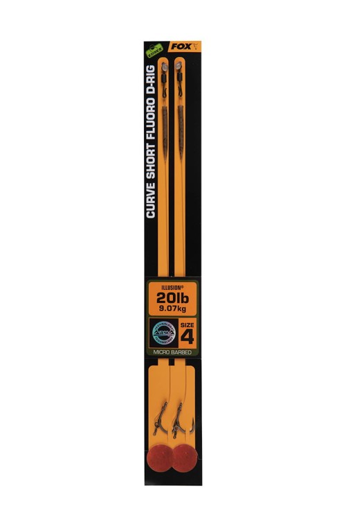 Fox Edges Curve Short Fluoro D-Rig 4 - 20 lb Illusion (2 szt.) - gotowy przypon karpiowy CCR184 Karpiowe Graty - Zdjęcie 2