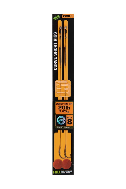 Fox Edges Curve Short 8 - 20 lb Camotex Semi Stiff  (2 szt.) - gotowy przypon karpiowy CCR182 Karpiowe Graty - Zdjęcie 2