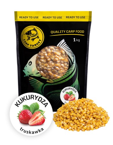 Carp Target Gotowa Kukurydza Wędkarska Truskawka Zanęta / 1 kg 5901111208178 Karpiowe Graty - Zdjęcie 1