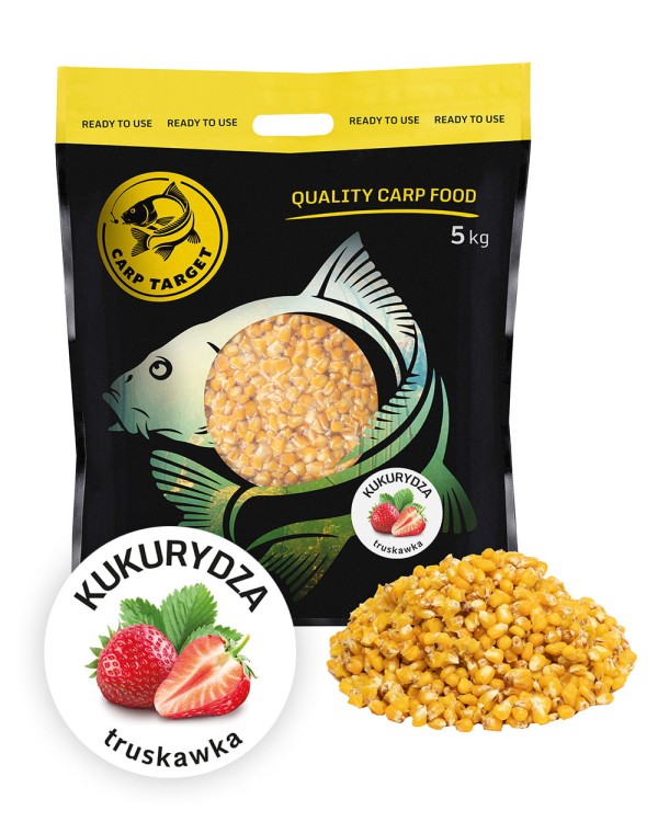 Carp Target Gotowa Kukurydza Wędkarska Truskawka Zanęta / 5 kg 5901111208185 Karpiowe Graty - Zdjęcie 1