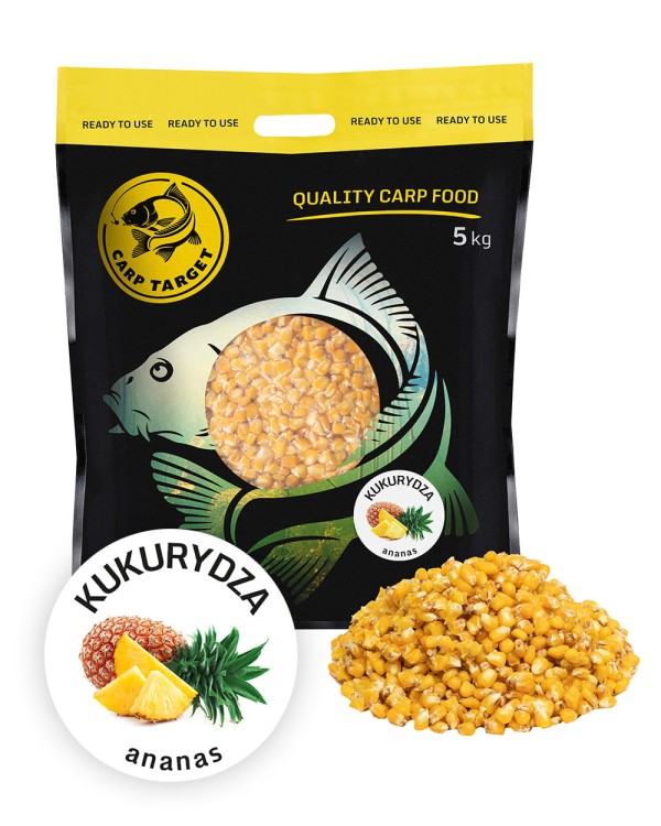 Carp Target Gotowa Kukurydza Wędkarska Ananas Zanęta / 5 kg 5901111208048 Karpiowe Graty - Zdjęcie 1