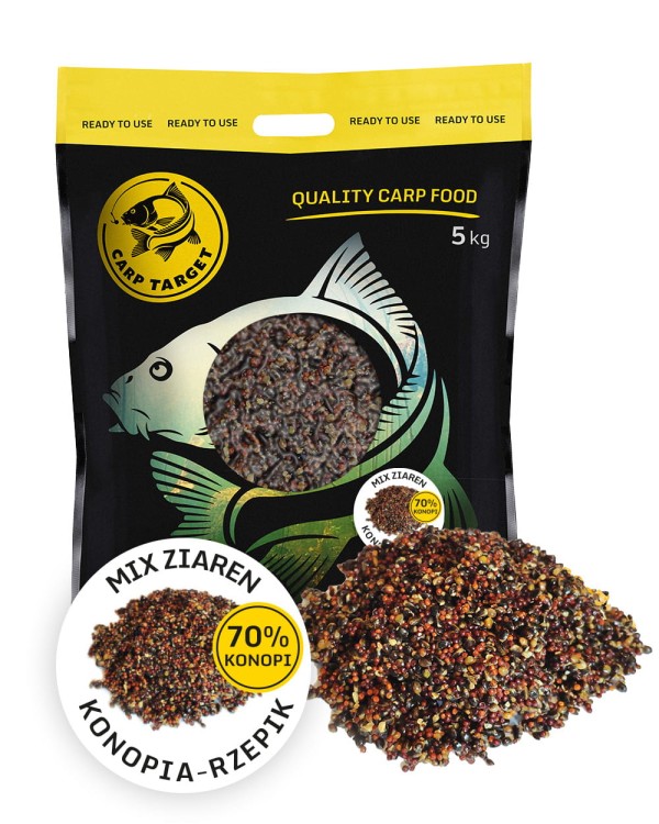 Carp Target MIX Ziaren Wędkarskich Konopia Rzepik 5 kg 5901111208536 Karpiowe Graty - Zdjęcie 1