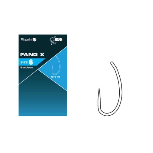 Nash Fang X Size 6 Barbless - haki karpiowe bezzadziorowe 5055108961703 Karpiowe Graty - Zdjęcie 1