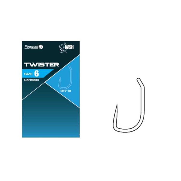 Nash Twister Size 6 Barbless - haki karpiowe bezzadziorowe 5055108961581 Karpiowe Graty - Zdjęcie 1