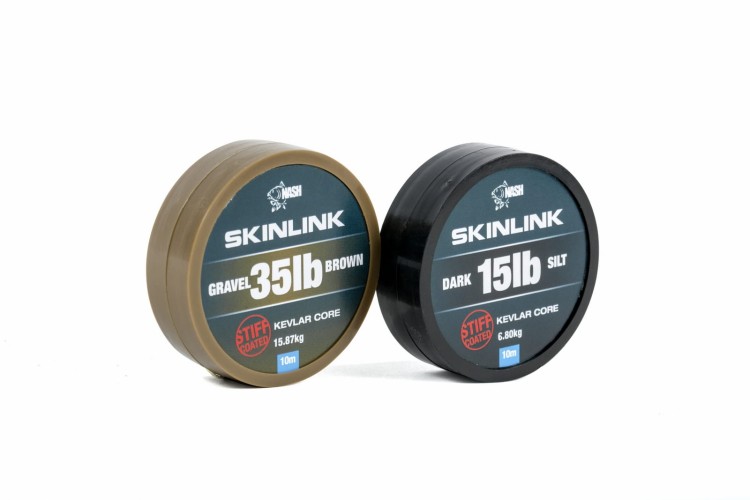 Nash SkinLink Stiff 35 lb / 10 m Gravel - plecionka w otulinie (brązowa, sztywna) 5055108928454 Karpiowe Graty - Zdjęcie 1