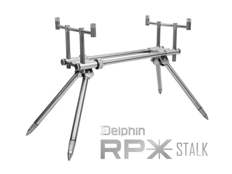 Delphin Rodpod RPX Stalk Silver Buzzbar (2 wędki) - stojak wędkarski 8586018493864 Karpiowe Graty - Zdjęcie 1