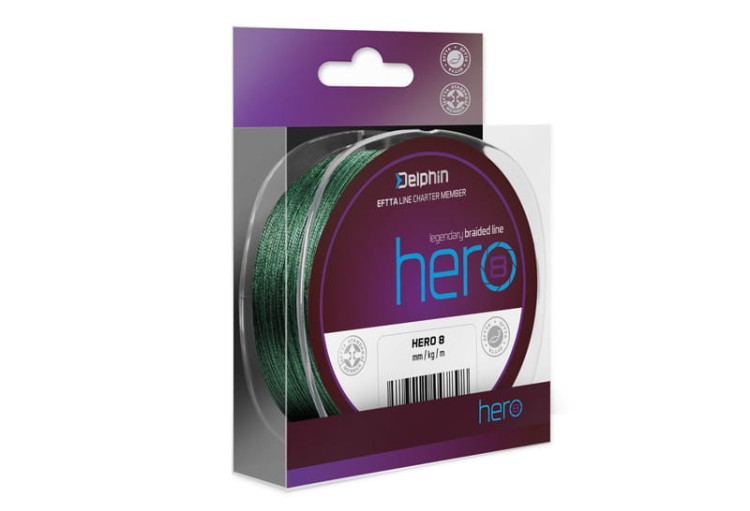 Delphin HERO 8 / zielony 0,25mm 19,1kg  300m 8586018494854 Karpiowe Graty - Zdjęcie 1