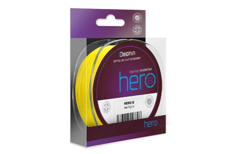 Delphin HERO 8 / fluo żółta 0,18mm 13,2kg  1000m - plecionka karpiowa 8586018495363 Karpiowe Graty - Zdjęcie 1